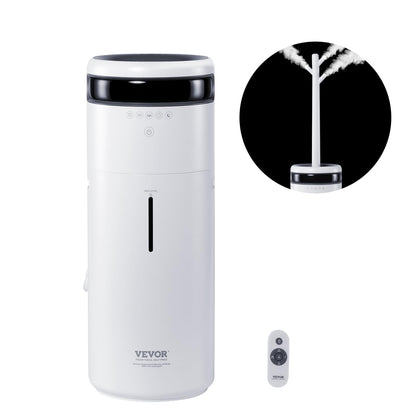 VEVOR Humidifier for Home Large Room, Commercial Humidifier for Whole House 1291.7 sq ft, 16L Water Tank & Night Light & 12h Timer & Auto Shut-Off, Greenhouse, Commercial Branch Tube w/ 360° Nozzle