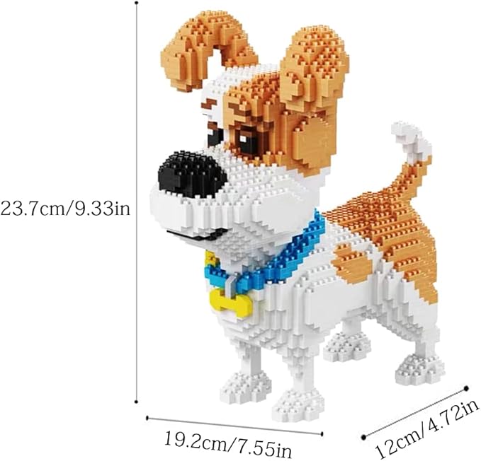 Mini Dog Building Blocks Pet Building Toy Bricks Micro Mini Blocks 3D Puzzle Building Blocks Set Toys Gifts for Kids or Adult (Standing Mike Dog 2100PCS)