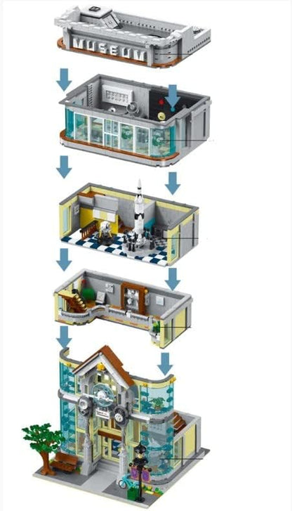 General Jim’s Science Museum 4-Story Modular Building Blocks Set with LED Lighting 3784 Pieces City Architecture Model | General Jim’s Toys &amp Bricks
