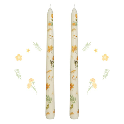 Taper Candles 10 Inch Print Candle Handmade Unscented Grass Iris Long Candles 2 Pack Twisted Candlesticks for Wedding Home Decoration Gifts