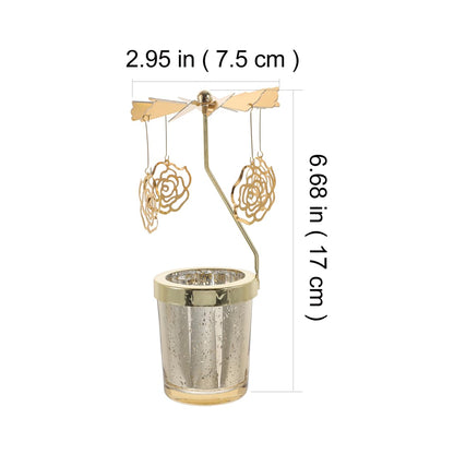HOMSFOU Rotating Metal Candle Holder for Parties Creative Design Scented Candle Stand for Weddings and Festivals Decor Lively Atmosphere