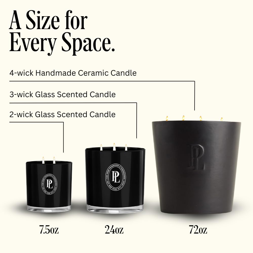 Preston Lane Luxury 3-Wick Scented Candle, Highrise, 24 oz Hand-Poured in USA | Long Burn Time (40–50 Hrs), Vegan Soy Wax Blend, Decorative Ceramic Vessel, Fine Italian Fragrance