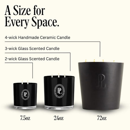 Preston Lane Luxury 3-Wick Scented Candle, Highrise, 24 oz Hand-Poured in USA | Long Burn Time (40–50 Hrs), Vegan Soy Wax Blend, Decorative Ceramic Vessel, Fine Italian Fragrance