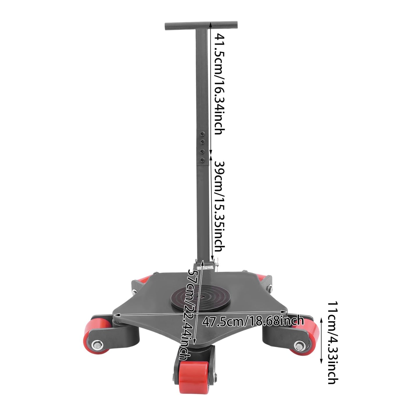 Machine Skate, 8818Lbs Machinery Mover Carbon Steel Machinery Moving Skate with 360 Degree 5 Swivel PU Rollers for Industrial Use Warehouse and Workshop - Black