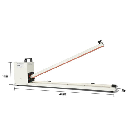 R-PACK Impulse Heat Sealer with Seal bar, Heavy-Duty Bag Sealing & Cutting Machine, 8mm Sealing Width, 1 Extra Replacement (white, 30 inch)