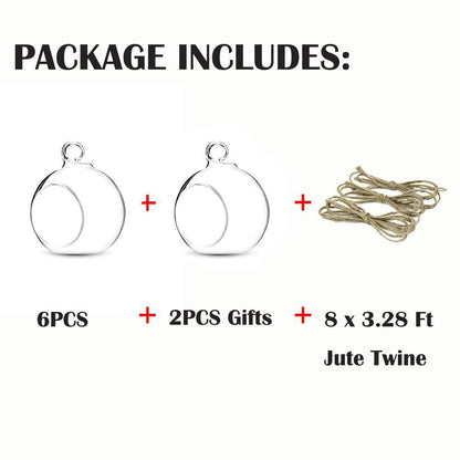 Set of 8 Air Plant Holder Hanging Glass Globe Tea Light Candle Holders Home Wedding Party Centerpieces Decor Indoor Outdoor Tealight Candleholders (8Pcs 4 inches Diameter)
