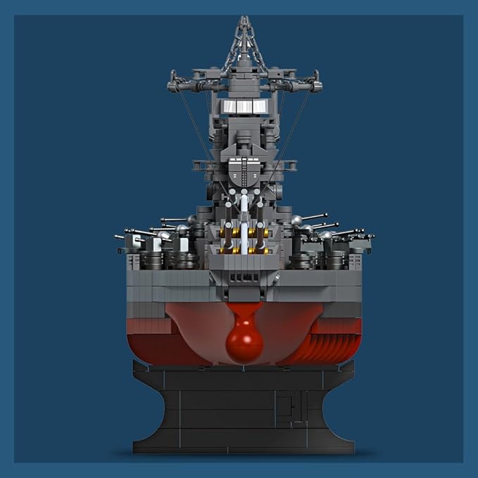 MISINI M7001 1:300 Japanese Yamato Battleship Building Blocks Set 2569 Pieces WWII Navy Ship MOC Toy Excellent Battleship Model Building Gift and Collection for Military Enthusiasts and Adults