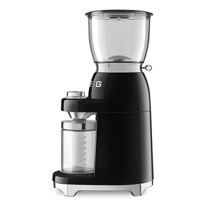 SMEG CGF11 Retro-Style Coffee Grinder – Burr Mill with 30 Grind Settings, Stainless Steel Conical Burrs, Removable Hopper – Precision Countertop Grinder for Espresso, Drip, French Press-Black
