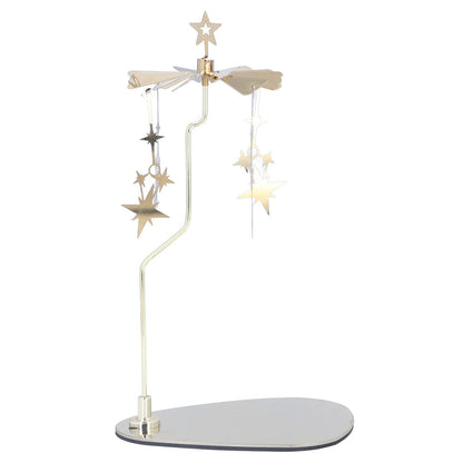 Candle Holder Round Triangle, Metal Wind Candlestick Carousel Candle Tea Light Holder for Home Decoration for Mom Women Wife (Gold Star (No Candle Cup))