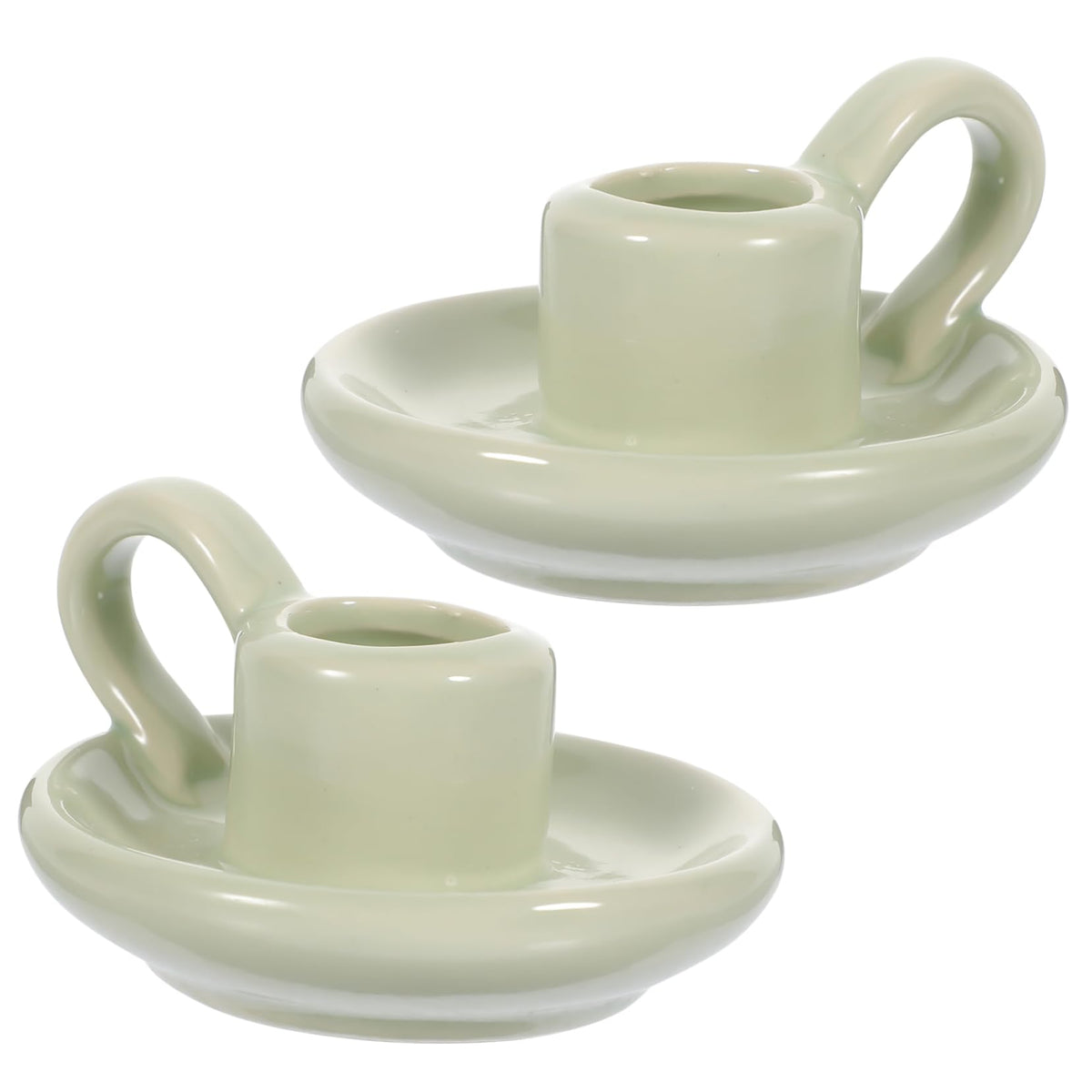 Amosfun 2pcs Ceramic Candle Holders for Dining Table Home Decor Wedding Centerpiece Decorative Candlestick Holders for Parties Easy to Style