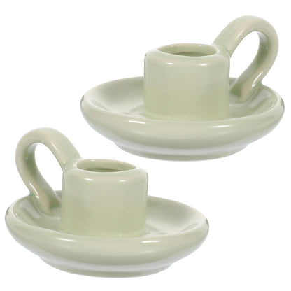 Amosfun 2pcs Ceramic Candle Holders for Dining Table Home Decor Wedding Centerpiece Decorative Candlestick Holders for Parties Easy to Style