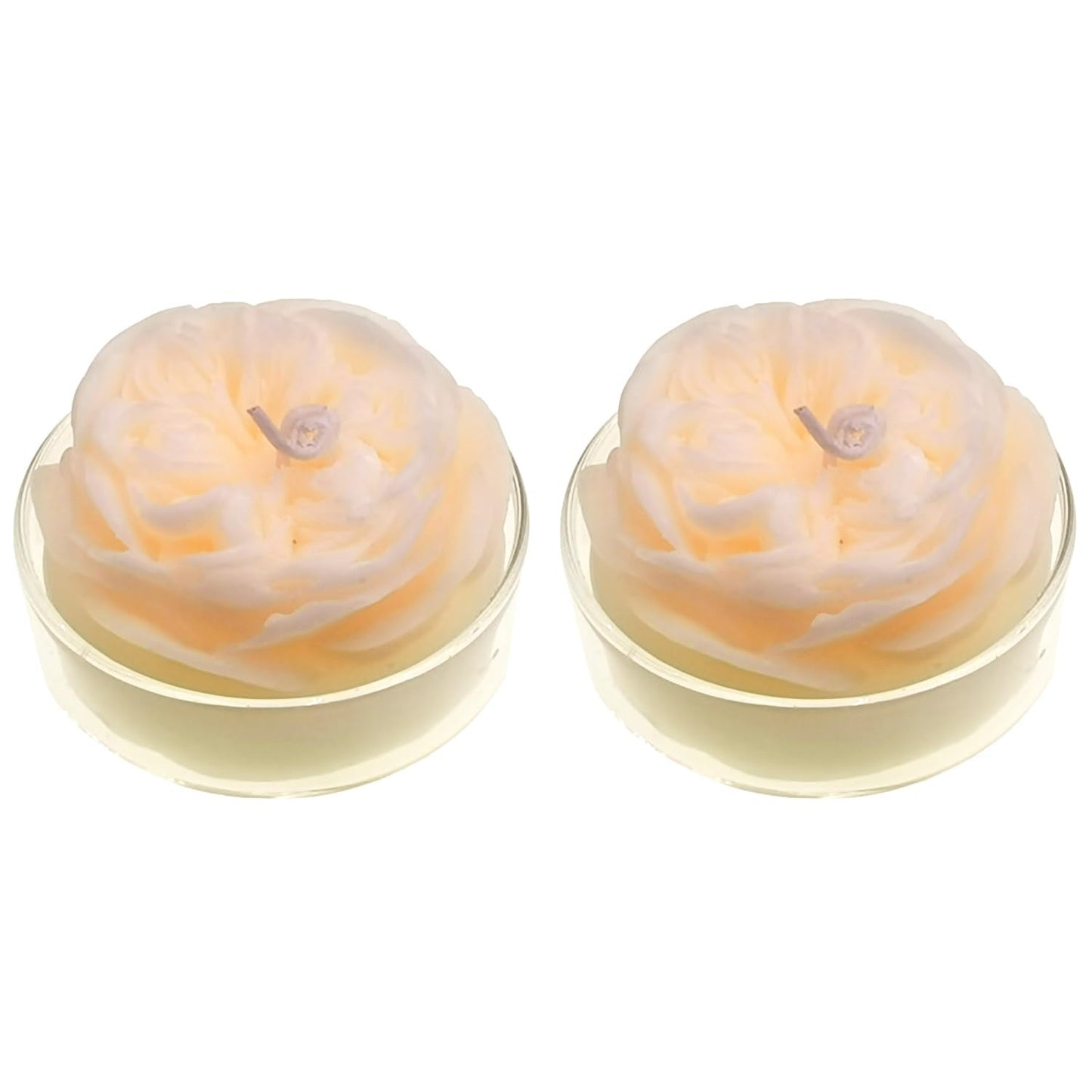 Scented Candle with Cup 2 Pack, 58G Soy Wax Rose Candle, for Meditation, Yoga, Birthday, Wedding, Housewarming (Khaki)
