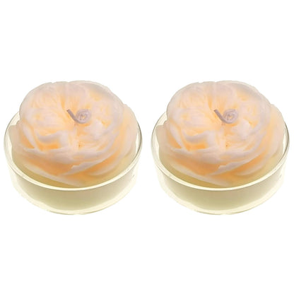 Scented Candle with Cup 2 Pack, 58G Soy Wax Rose Candle, for Meditation, Yoga, Birthday, Wedding, Housewarming (Khaki)
