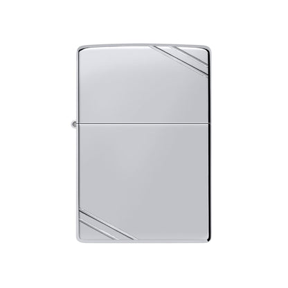 Zippo Vintage High Polish Chrome with Slashes Pocket Lighter