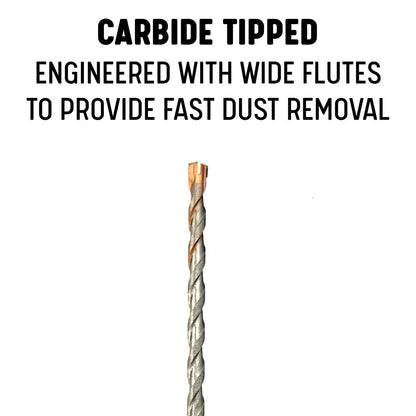 Drill America 1/2" x 6" PRO Series SDS-Plus 4-Cut Tip Hammer Bit Drill Bit (Pack of 15)