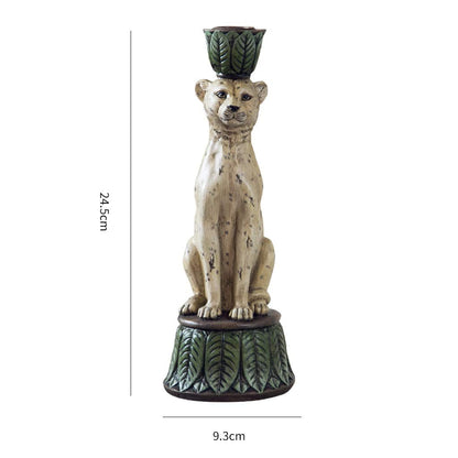 XILIN-1987 Candle Holderss Leopard Modeling Candle Holder Simulation Animal Candlestick Study Home Furnishings Decorative Candlestick