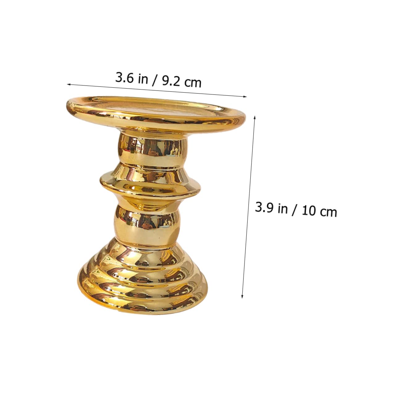 Yardenfun Elegant European Candlestick Holder Electroplating Ceramic Candle Stand for Weddings Christmas Home Decor Gold Finish Chic Design Multi-Purpose Decoration