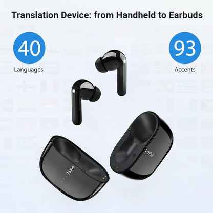 Timekettle M3 Language Translator Earbuds,Two-Way Translator Device with APP for 40 Languages Online,Voice Bluetooth Translator Earbuds,Compatible with iOS,Android (Online Version) Black