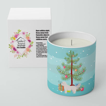 Caroline's Treasures CK3805CDL Bichpoo White Christmas Tree 10 oz Decorative Soy Candle Nature Soy Wax Essential Oil Home Decor Ideal for Bedroom Kitchen Bath Office Gift, 10 oz