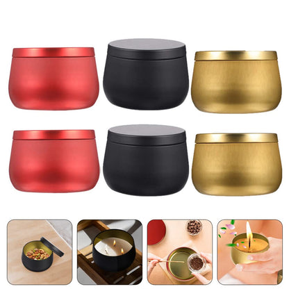 Beavorty 6pcs Decorative Tinplate Candle Cups Sealed Aromatherapy Holders for Home Decor and Crafting