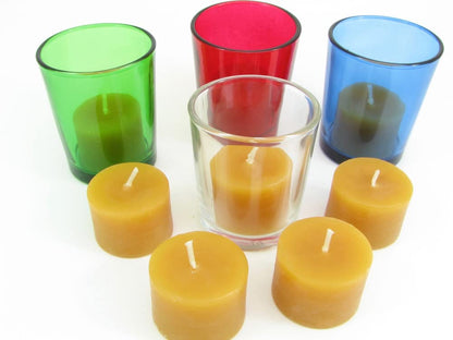 Beeswax Candle Works, 8-Hour TeaLight Refills (Pack of 24) 100% USA Beeswax, NO Cups