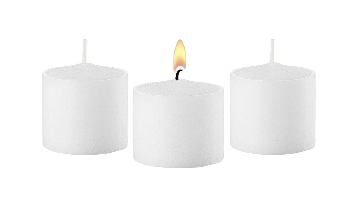 D'light Online Long 10 Hour Burn Time Unscented White Votive Candles - Small Candles for Birthdays, Home Decoration, Restaurants, Synagogues, Churches and Weddings (White, 10 Hour - Set of 288)