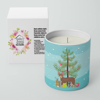Caroline's Treasures CK3474CDL Miniature Fox Terrier Christmas Tree 10 oz Decorative Soy Candle Nature Soy Wax Essential Oil Home Decor Ideal for Bedroom Kitchen Bath Office Gift, 10 oz