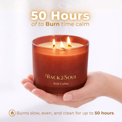 Scented Soy Candles 13.4 oz, Non Toxic Candle, Clean Burning Aromatherapy Candle for Relaxation, 50 Hours Burn Time, Mothers Day Gift for Mom, Bold Coffee