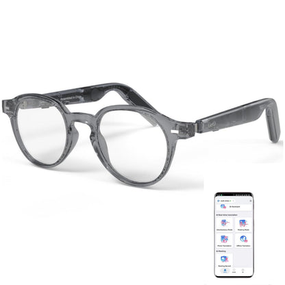 GetD 2026 AI Smart Glasses for Men & Women - Powered by ChatGPT with Real-Time 145-Language Translation, 11H Music/9H Calls, Electro-Gray Translucency & Blue Light Blocking for Travel and Daily Use