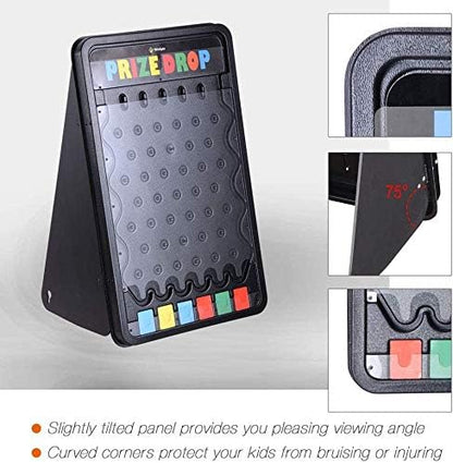 30 Prize Drop Boards Disk Drop Game Foldable Stand Customizable 6 Slots with 10 Pucks for Develop Intelligence Live Stream Carnival Tradeshow Party