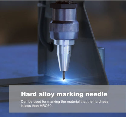 US Stock Digital Control Pneumatic Dot Peen Marking Machine Metal Engraving Machine Pneumatic Marking Machine 80×40mm Field for Letters, Serial Numbers, VIN Code, Chassis Number, Date, Graphics,etc.