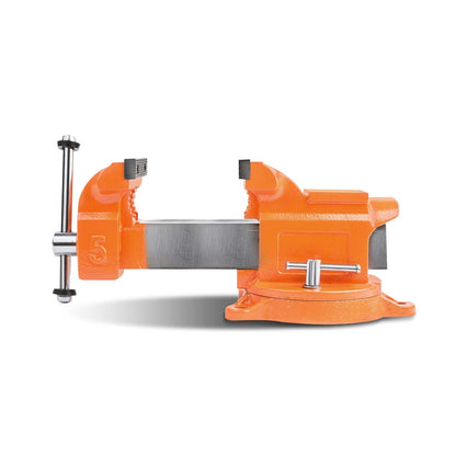 Forward 5-Inch Bench Vise Ductile Iron with Channel Steel and 360-Degree Swivel Base HY-30505-5In (5") & Forward Drill Press Vise 4", Q194A