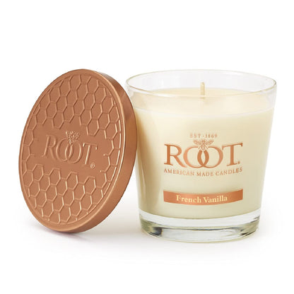 Root Candles Scented Candles Honeycomb Veriglass Premium Handcrafted Beeswax Blend Candle, Small, French Vanilla