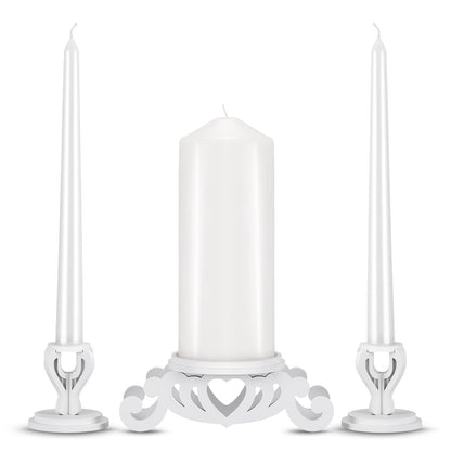 Rozrety Unity Candle Holder - Unity Candles Stand for Wedding Ceremony Set - Pillar Taper Candle Holders for Weddings Centerpiece Decoration,Bridal Shower (Candles not Include)