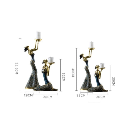 Candlesticks A Pair of Creative Candle Holders Ornaments Modern Simple Candle Holder Dining Table Home Decoration Ornaments Decorative Candlestick (Silver, Small)