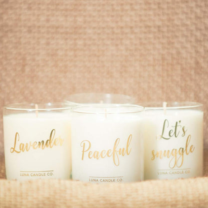 Summer Decor Lavender Jar Candle with Hints of Geranium, Luxurious Soy Wax 11oz. Glass, Long Burning Up to 110 Hours of Burn Time, Low Smoke, Aromatherapy, Spa- Let's Snuggle