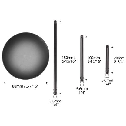 QWORK Elegant Black 3 Pillar Candle Holders Stand, Sturdy Metal Wrought Iron Centerpieces with Matte Finish, 2 Set