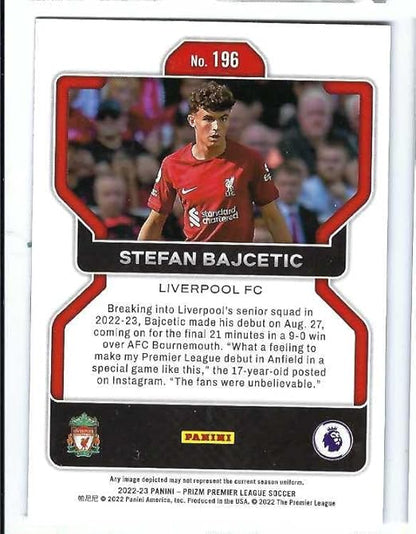 STEFAN BAJCETIC 2022-23 Panini Prizm EPL English Premier League Soccer Rookie Card RC #196 Liverpool Spain