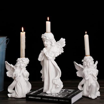 Candlestick Holders Retro Angel Candle Holder Romantic Candlelight Dinner Candle Holder Ornament Wedding Scene Arrangement Props Gift Decorations Candle Holders (Size : C)