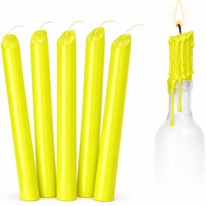 Funny Guy Mugs Solid Color Dripping Candle - Drip Candle Pack of 6 (Yellow)