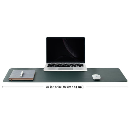 Cork Desk Mat - Dual-Sided Desk Pad for Office and Home - Desk Organization and Accessories - Ideal for Large Mouse Pad and Desk Mats on Top of Desks(Dark Green,36"x 17")