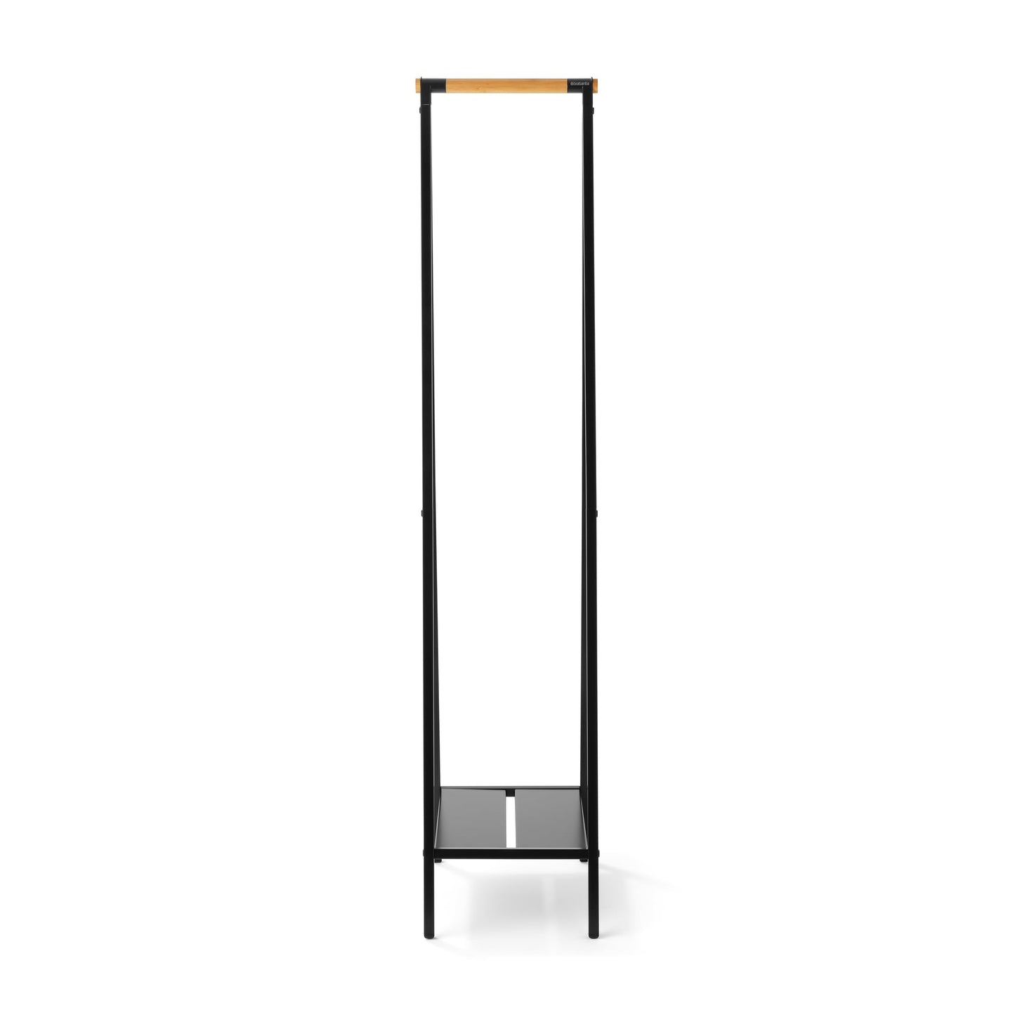 Brabantia - Linn Clothes Rack, Compact - Free Standing Clothing Rail - Clothes Storage - Hang, Air, or Dry Clothes - Sturdy Steel Frame & Bamboo Rod - 19 x 13 x 67 inches - Black