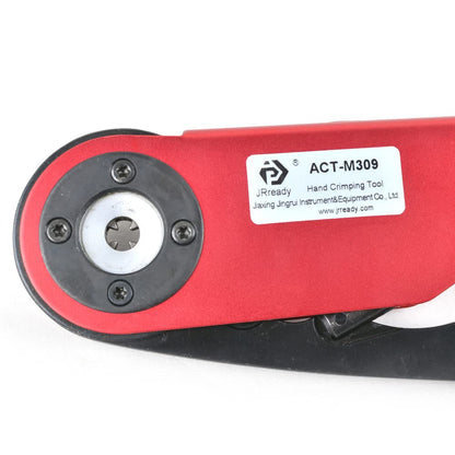 JRready ACT-M309 Hand Tools Cable Crimping Tool Industrial Mid-Current Range Adjustable Indent Crimp Tools Heavy Duty Crimpers Hand Terminal Crimping Tool 8-18AWG