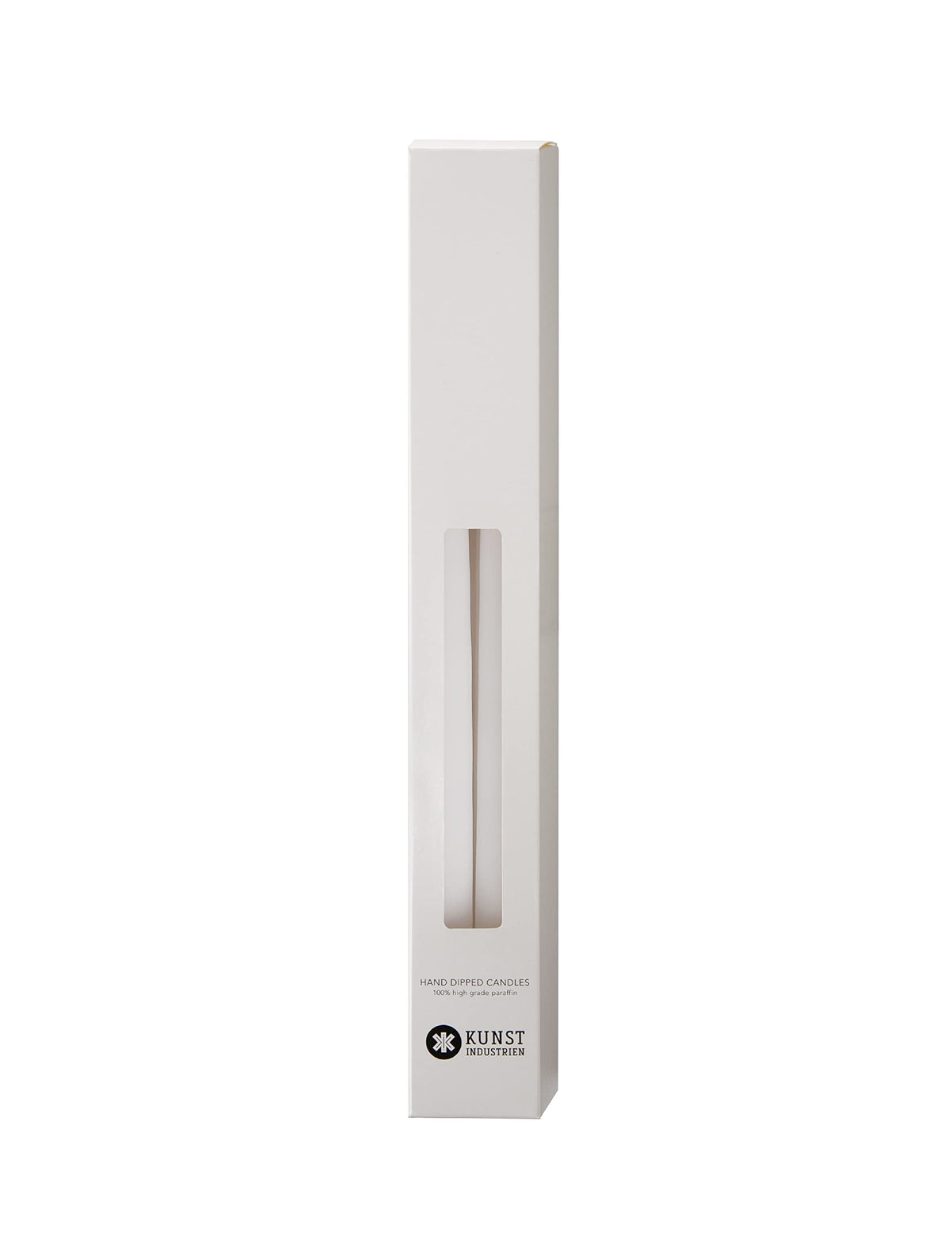 Kunstindustrien® White Taper Candles – Set of 4, 13.8" – Made in Denmark, Long Burning Candles 15h, Unscented & Smokeless Candlesticks – Elegant Tall Candles for Weddings, Dinners & Home Decor (White)