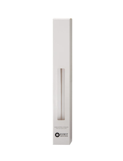 Kunstindustrien® White Taper Candles – Set of 4, 13.8" – Made in Denmark, Long Burning Candles 15h, Unscented & Smokeless Candlesticks – Elegant Tall Candles for Weddings, Dinners & Home Decor (White)