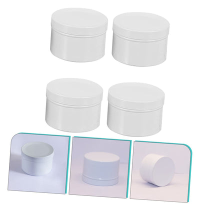 LALAFINA 4pcs Aluminum Alloy Candle Containers Empty Tins for Wax Candles Versatile Storage for Spices Ointments for Crafting Home Decor