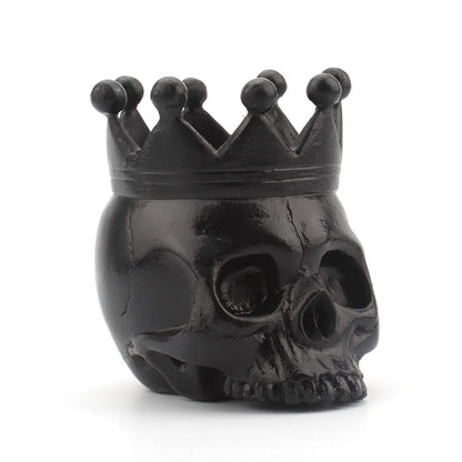 UnionKK 1 PCS Halloween Decorative Skull Candlestick Holder Resin Skeleton Candle Holder Home Bar Decoration (Black Skull)
