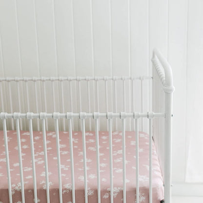 Crib Sheets Neutral - Fitted Baby Crib Sheets Bed for Girl Boy - 2 Pack Standard & Toddler Mattress (Antique Rose) - Buttery Soft Organic Cotton Blend