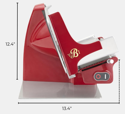 VBI Milano Home Line Plus 250 Electric Food & Meat Slicer in Red+ VBI Milano Home Line Cover+ Presenting Board Bundle