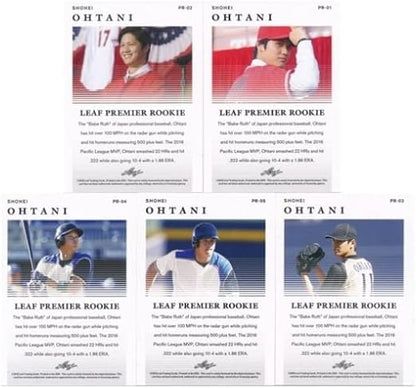SHOHEI OHTANI 2018 Leaf Premier Rookie EXCLUSIVE FIVE(5) Card ROOKIE Set Los Angeles Dodgers! Special Limited Edition MINT ROOKIE Set of Japan’s Babe Ruth! Shipped in Ultra Pro Top Loaders!